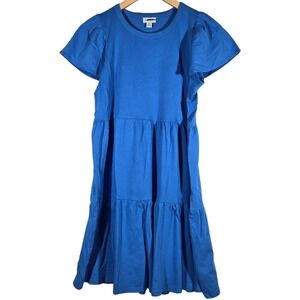 J. Crew Factory Knit tiered‎ mini dress in Santorini Blue XXS NWT